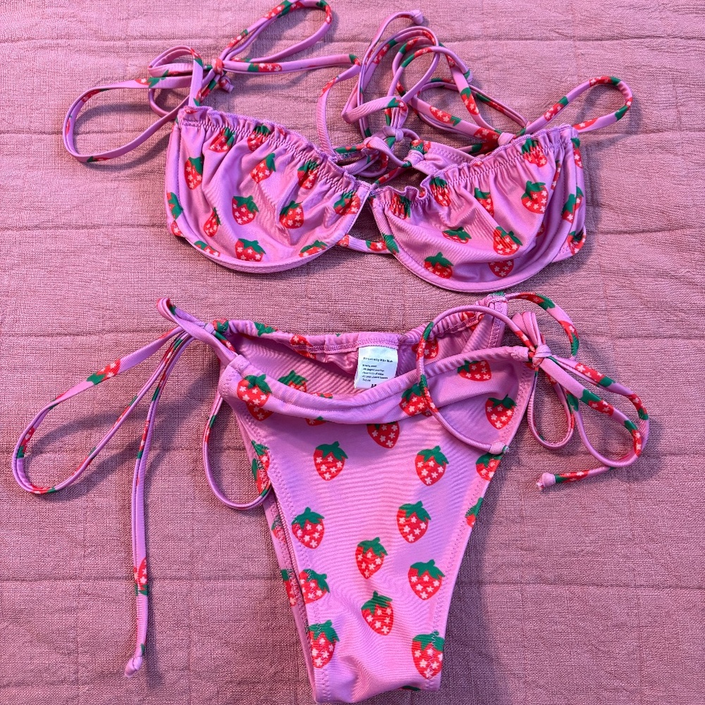 Strawberry Milk Mob Bikini - Women size medium